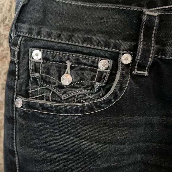 True Religion  Basic Straight World Tour 5 Pocket Denim Blue Jeans Men's Sz 31 - Picture 3 of 10